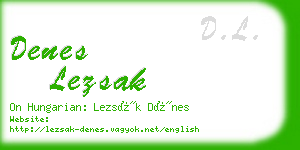 denes lezsak business card